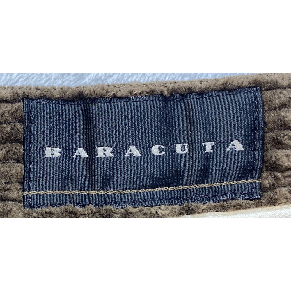 Baracuta Mens 38x34 Wide Wale Corduroy Pleated Pants Brown Olive Straight Leg - Picture 2 of 14